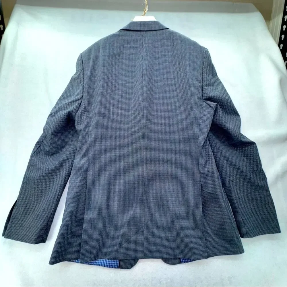 EUC Original Penguin Munsingwear Men’s Sport Coat Blazer Blue/Grey Checkered Lg